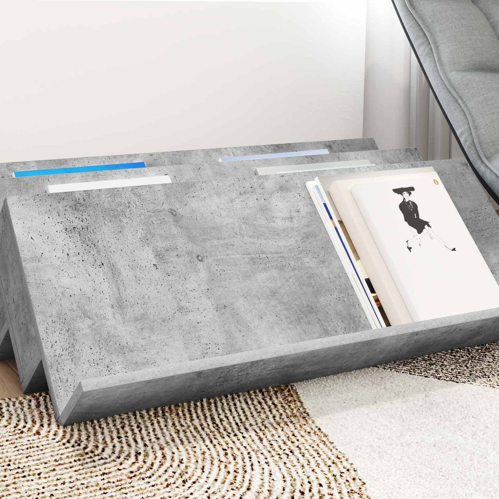 vidaXL Regał na gazety z półką Szary beton 90 x 53 x 28,5 cm