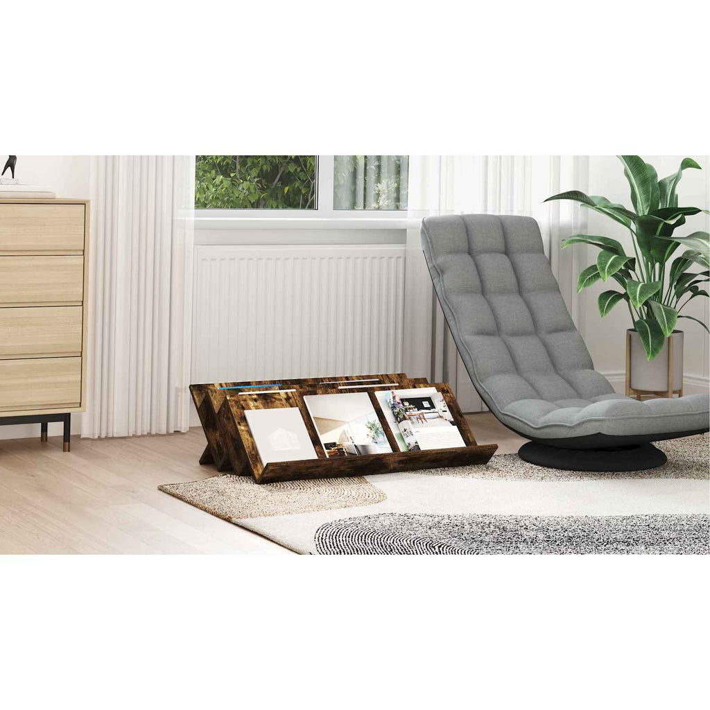 vidaXL Regał na gazety z półką Dąb wędzony 90 x 53 x 28,5 cm