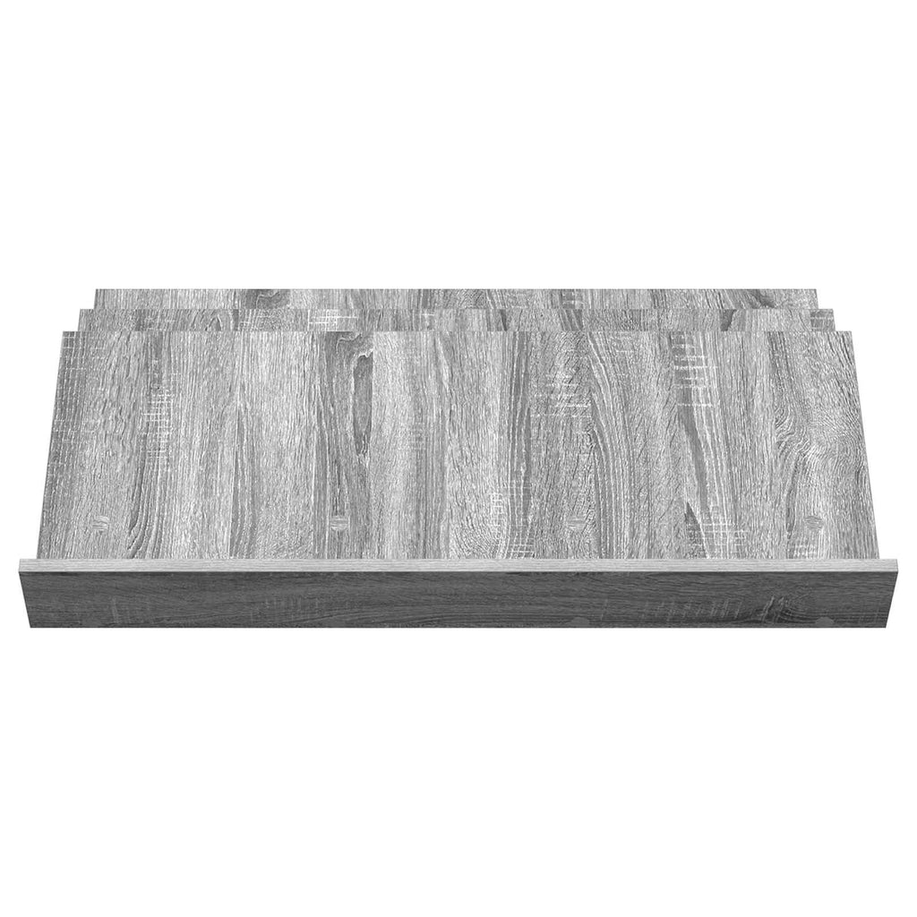 vidaXL Regał na gazety z półką Szary Sonoma 90 x 53 x 28,5 cm