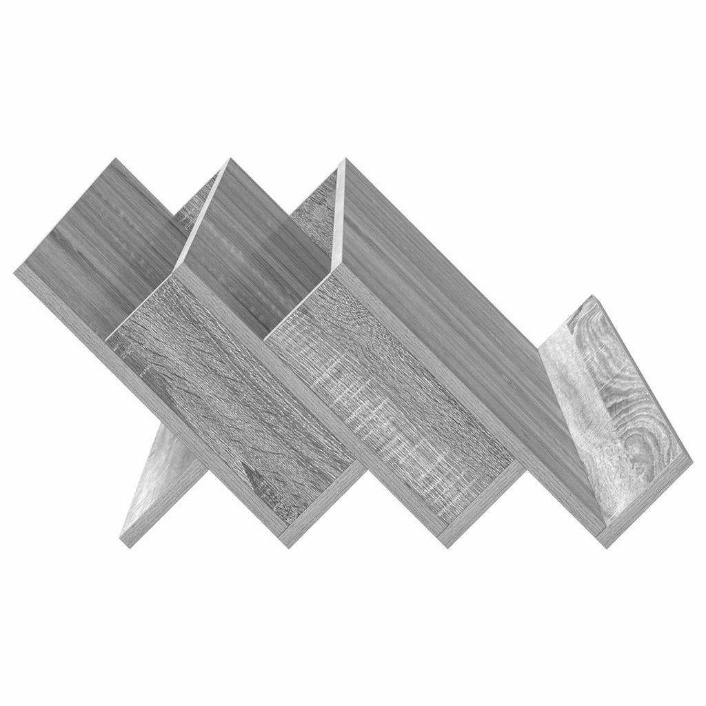 vidaXL Regał na gazety z półką Szary Sonoma 90 x 53 x 28,5 cm