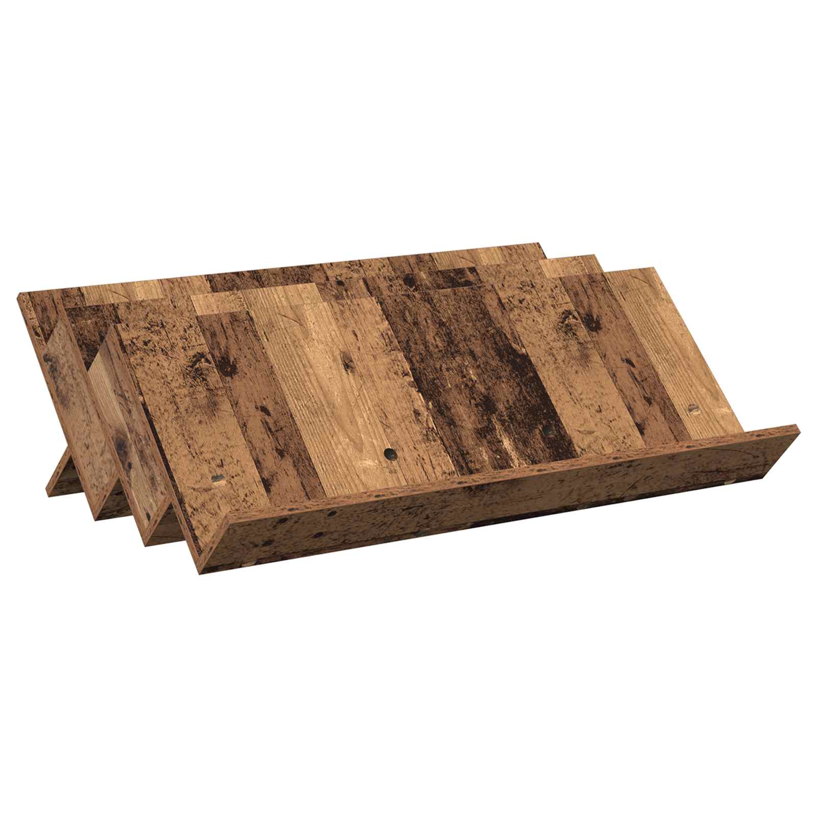 vidaXL Regał na gazety z półką Stare drewno 90 x 53 x 28,5 cm