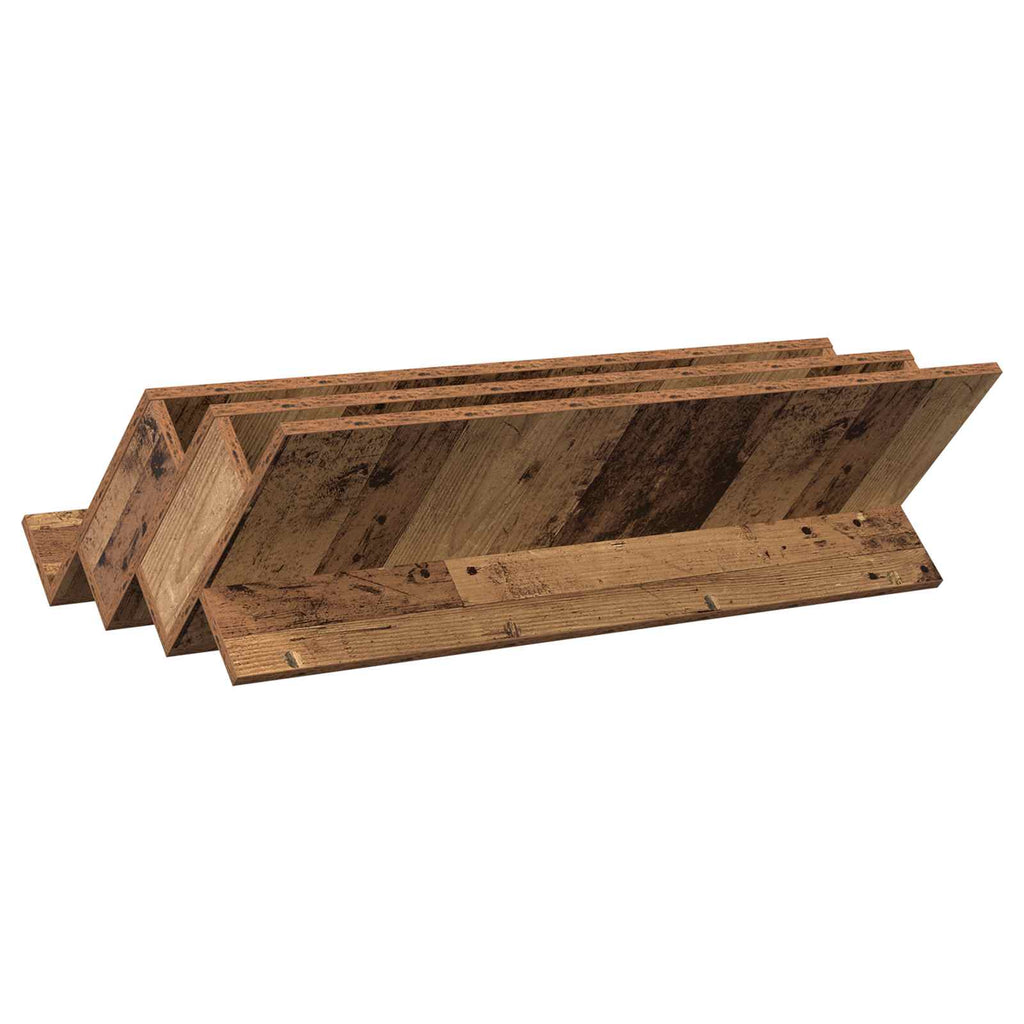 vidaXL Regał na gazety z półką Stare drewno 90 x 53 x 28,5 cm