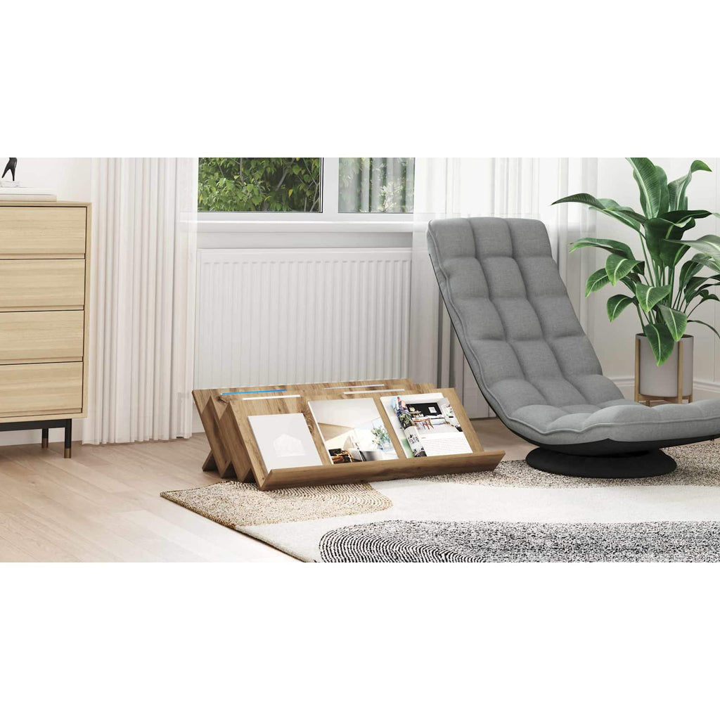 vidaXL Regał na gazety z półką Dąb rzemieślniczy 90 x 53 x 28,5 cm