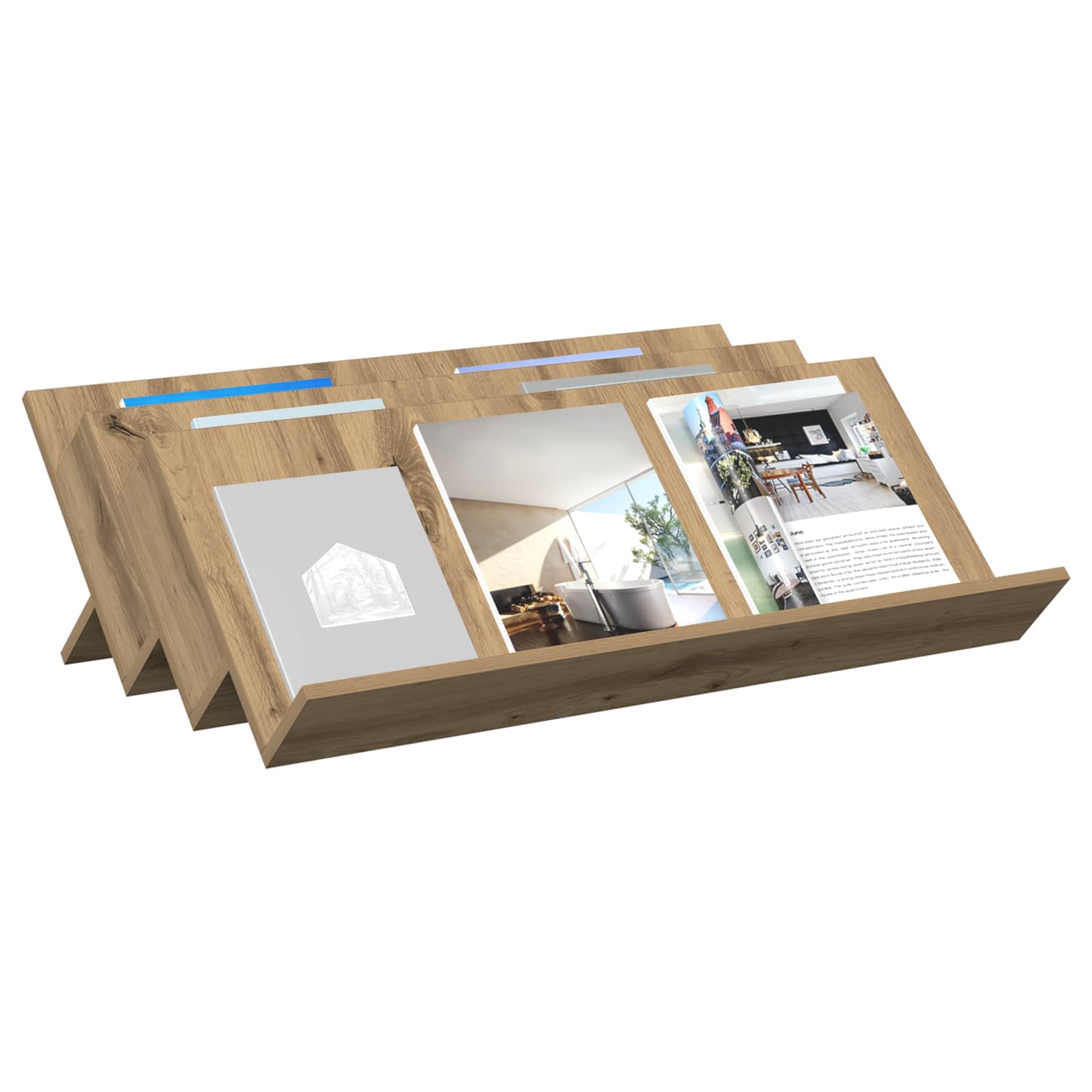 vidaXL Regał na gazety z półką Dąb rzemieślniczy 90 x 53 x 28,5 cm