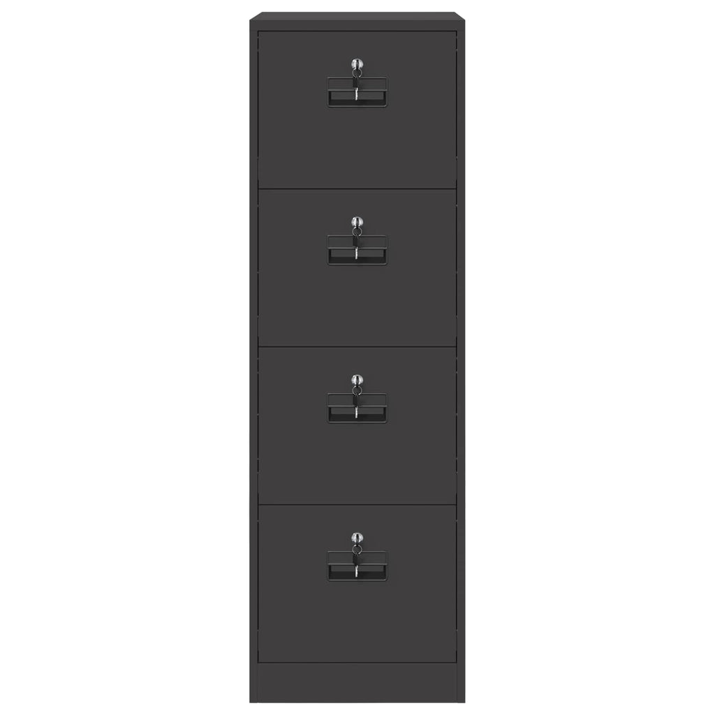 vidaXL Szafka na dokumenty z szufladą 2 pcs Czarny 44 x 50 x 139 cm