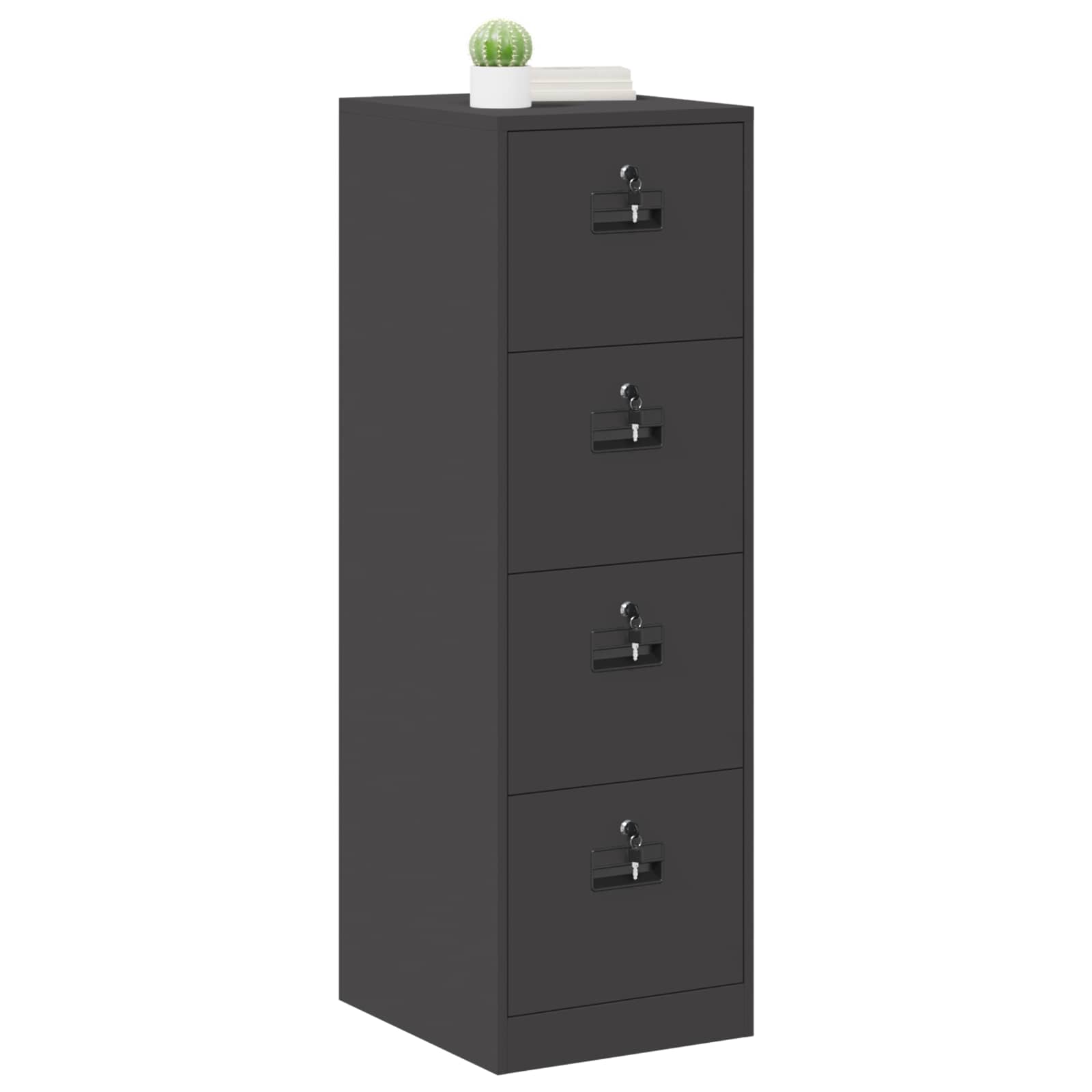 vidaXL Szafka na dokumenty z szufladą 2 pcs Czarny 44 x 50 x 139 cm