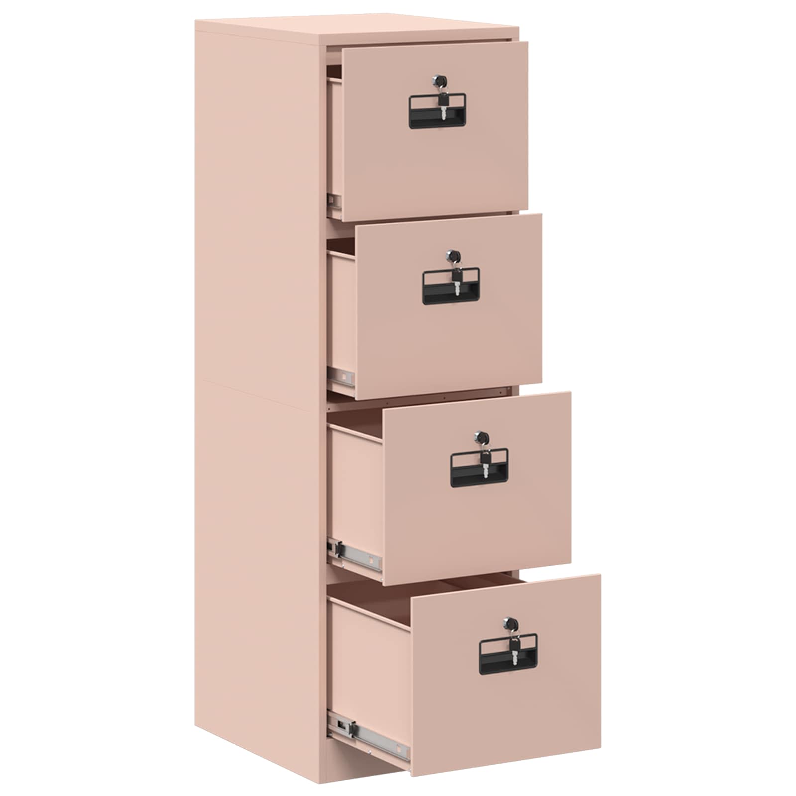 vidaXL Szafka na dokumenty z szufladą 2 pcs Różowy 44 x 50 x 139 cm