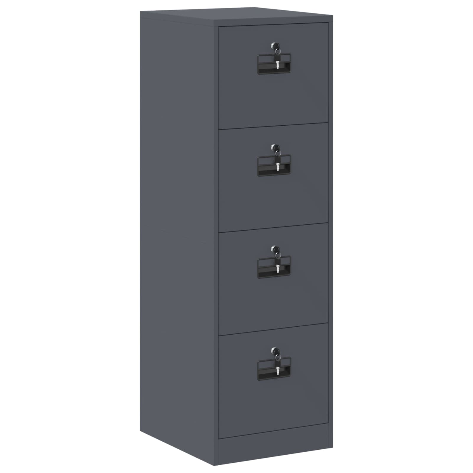 vidaXL Szafka na dokumenty z szufladą 2 pcs Antracyt 44 x 50 x 139 cm