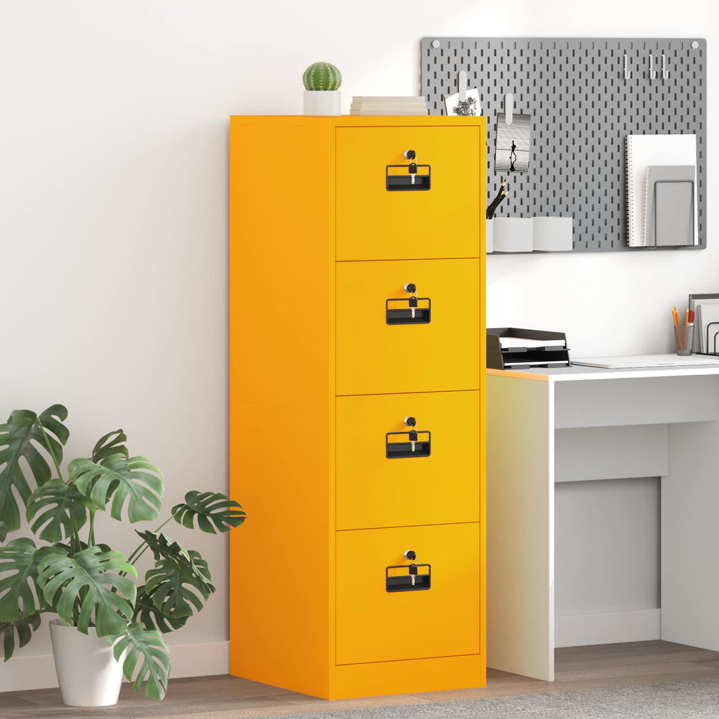vidaXL Szafka na dokumenty 2 pcs Musztardowy Żółty 44 x 50 x 139 cm