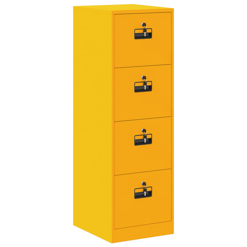 vidaXL Szafka na dokumenty 2 pcs Musztardowy Żółty 44 x 50 x 139 cm