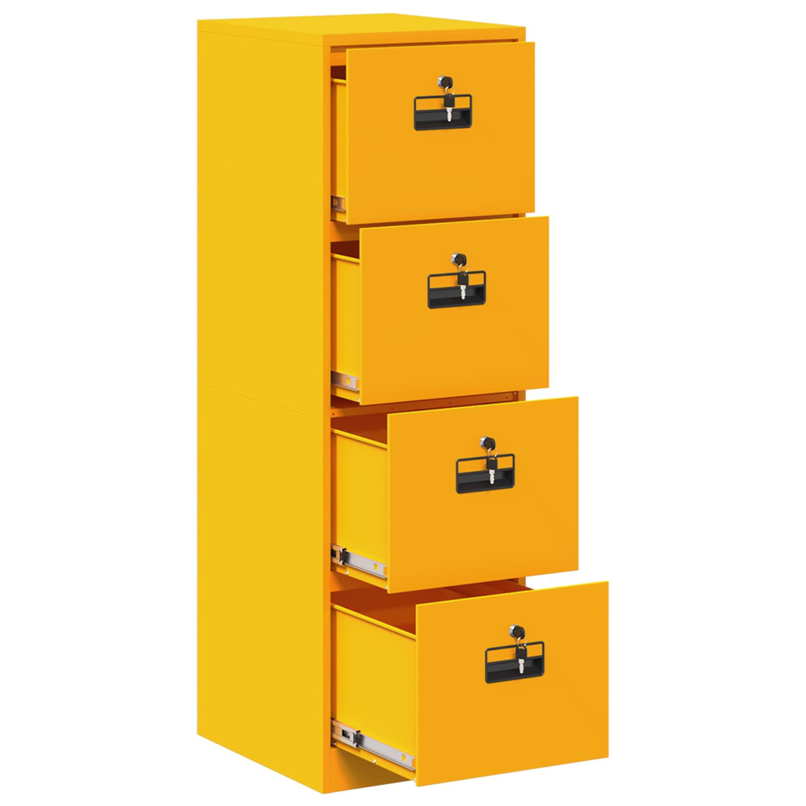 vidaXL Szafka na dokumenty 2 pcs Musztardowy Żółty 44 x 50 x 139 cm