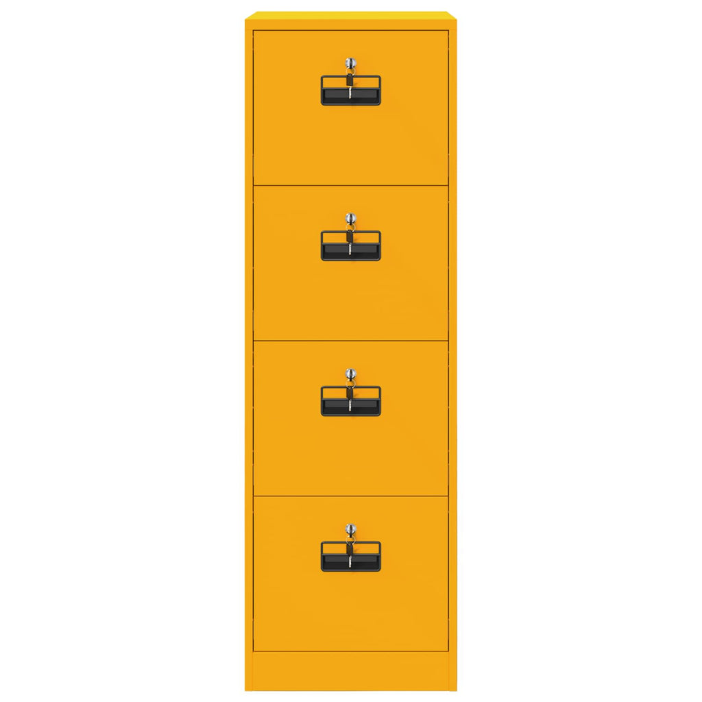 vidaXL Szafka na dokumenty 2 pcs Musztardowy Żółty 44 x 50 x 139 cm