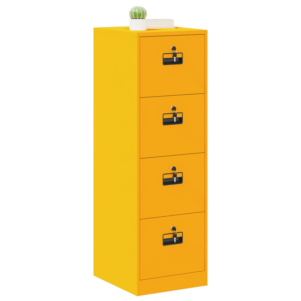 vidaXL Szafka na dokumenty 2 pcs Musztardowy Żółty 44 x 50 x 139 cm