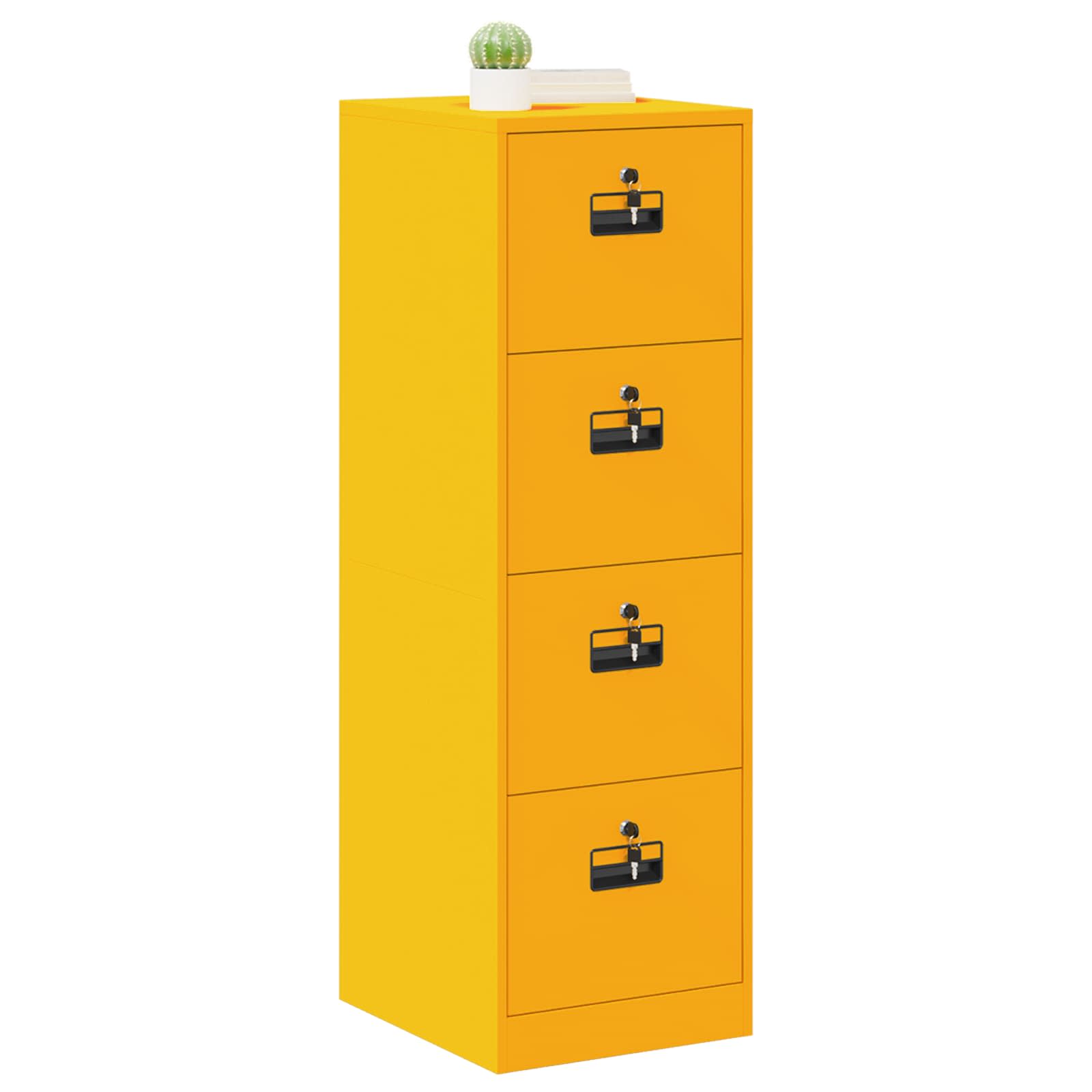 vidaXL Szafka na dokumenty 2 pcs Musztardowy Żółty 44 x 50 x 139 cm