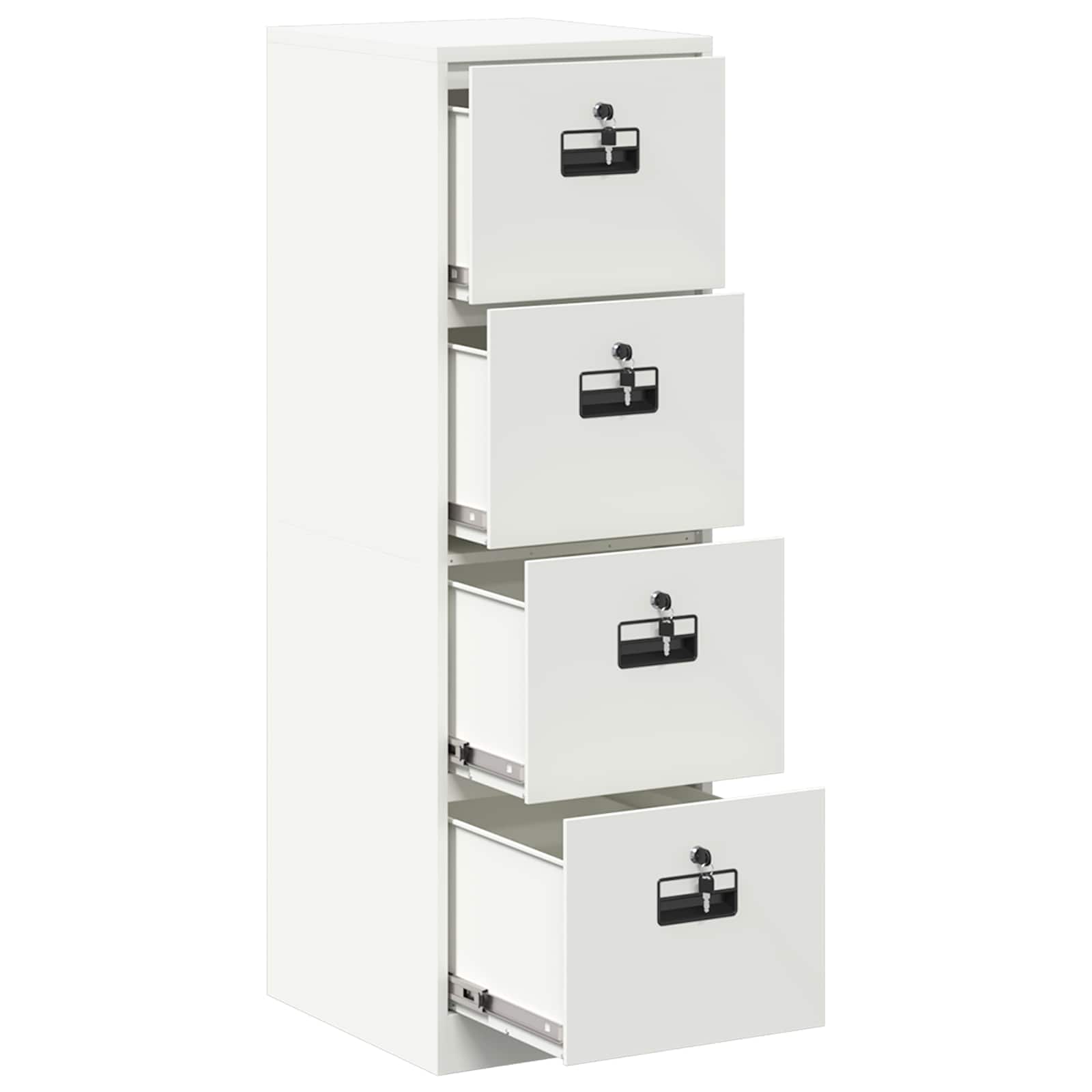 vidaXL Szafka na dokumenty z szufladą 2 pcs Biały 44 x 50 x 139 cm