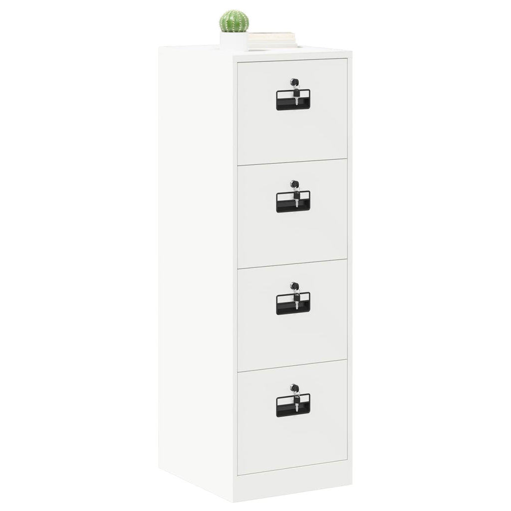 vidaXL Szafka na dokumenty z szufladą 2 pcs Biały 44 x 50 x 139 cm