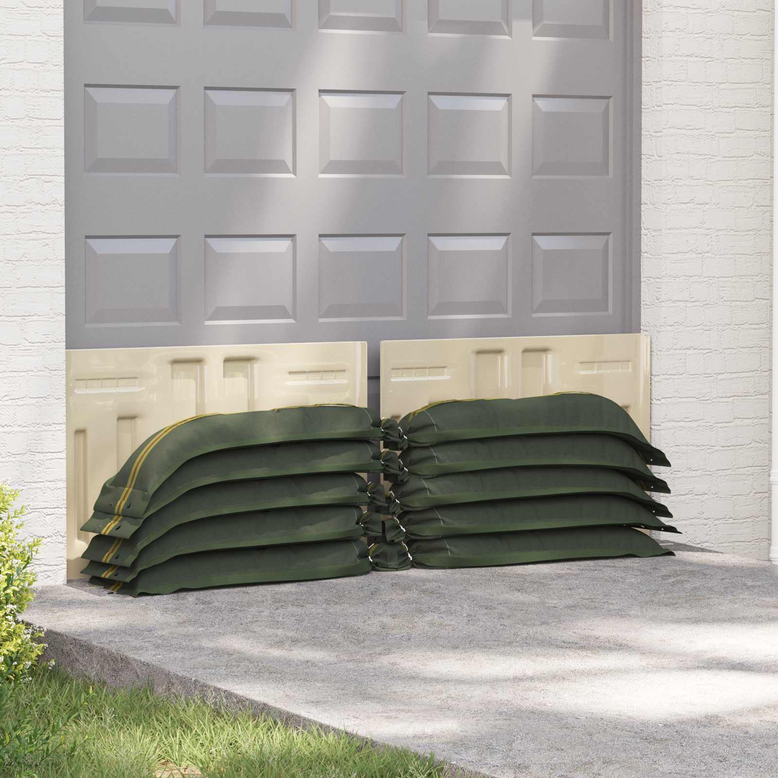 vidaXL Worki z piaskiem 50 pcs Ciemna zieleń 100 x 25 cm HDPE