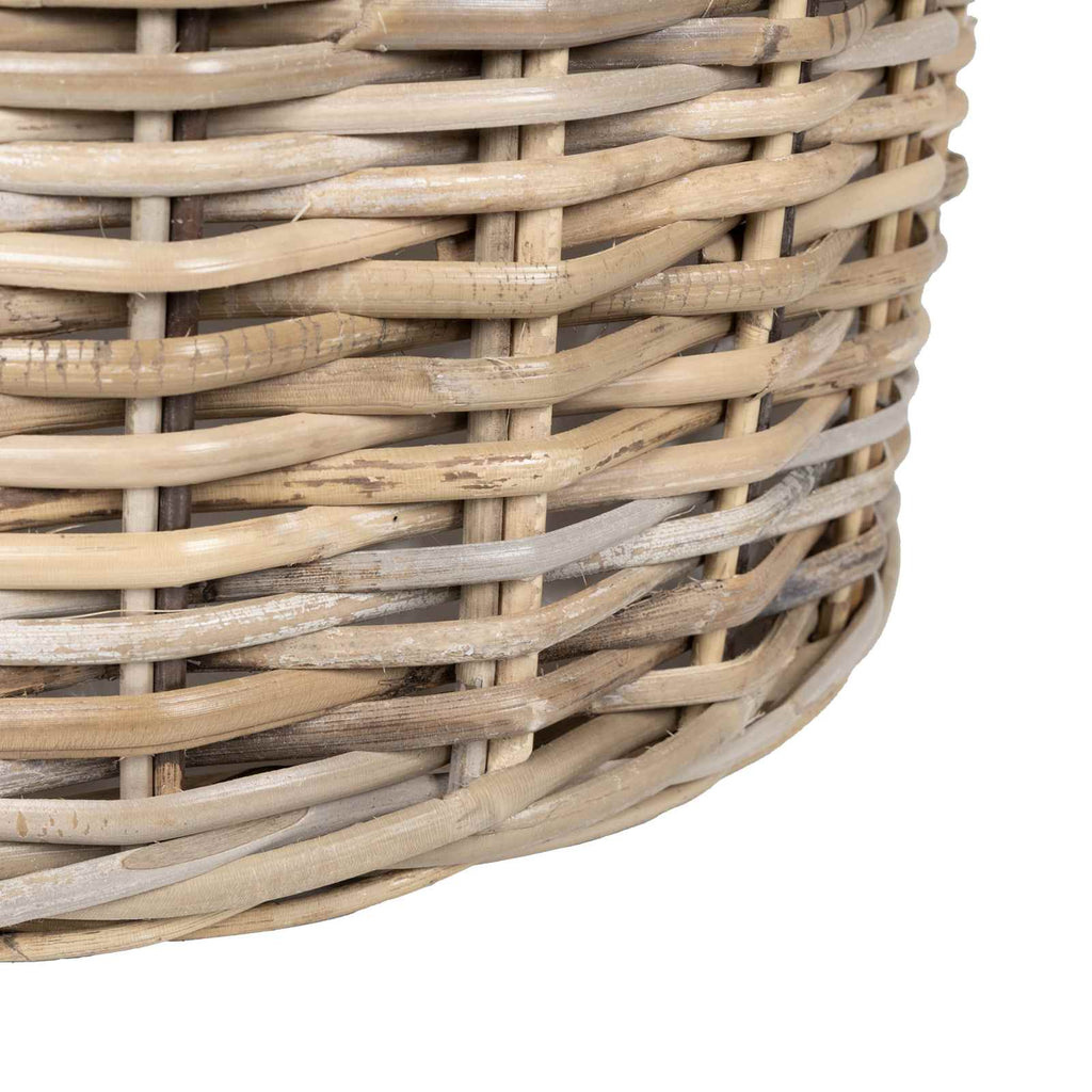 vidaXL Kosz na rośliny 2 szt. Naturalna szarość Rattan Kubu