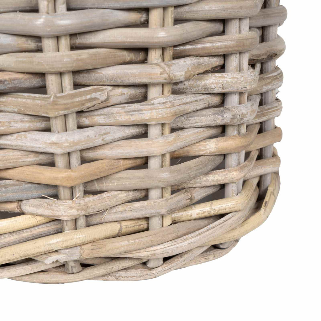 vidaXL Kosz na rośliny 2 szt. Naturalna szarość Rattan Kubu