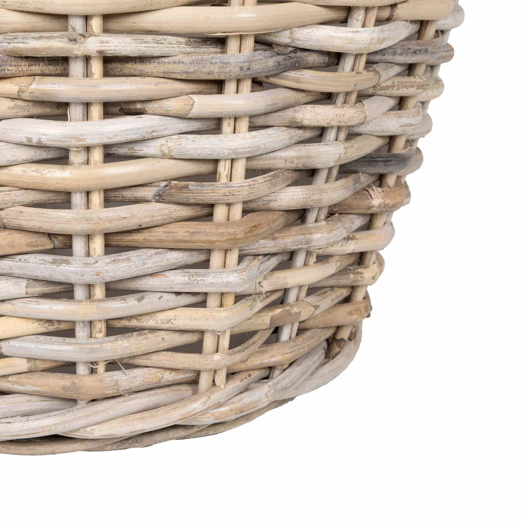 vidaXL Kosz na rośliny 2 szt. Naturalna szarość Rattan Kubu