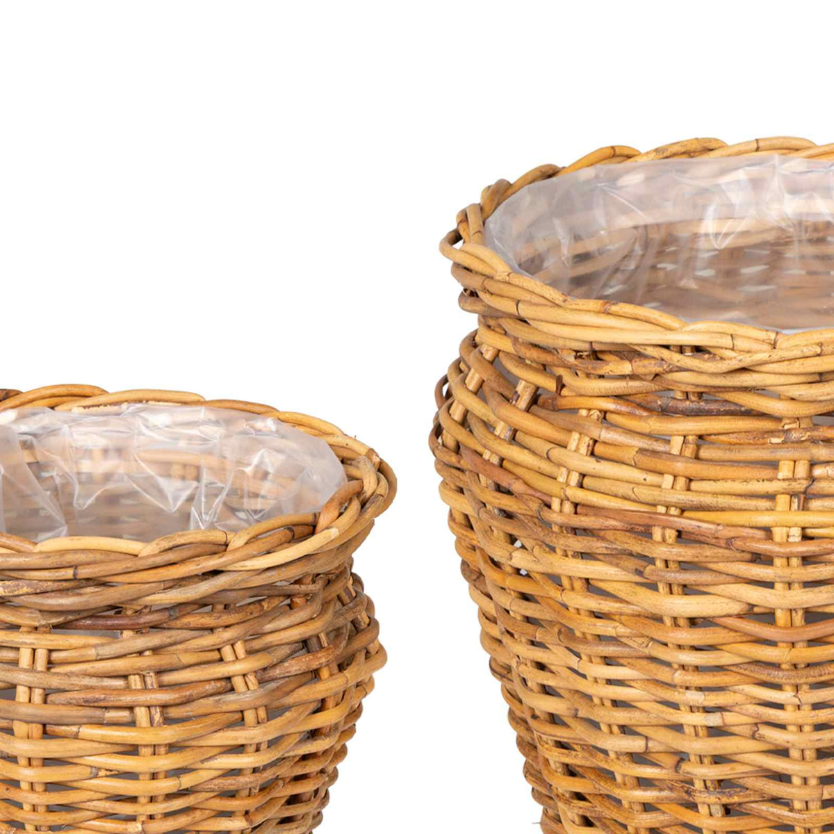 vidaXL Kosz na rośliny GENDT 2 szt. Naturalny Brąz Rattan Kubu
