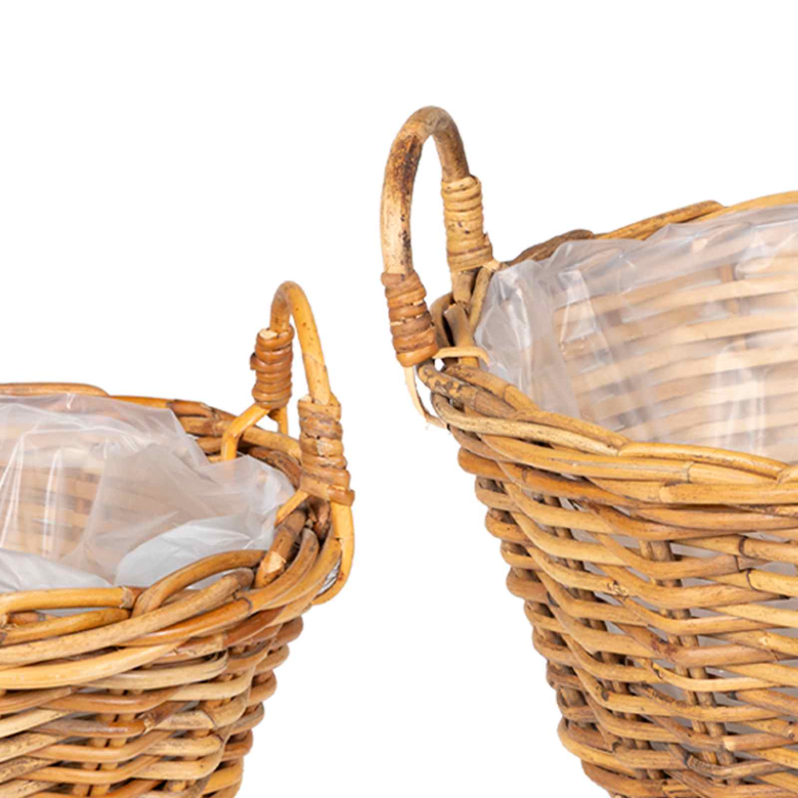 vidaXL Kosz na rośliny 2 szt. Naturalny Brąz Rattan Kubu