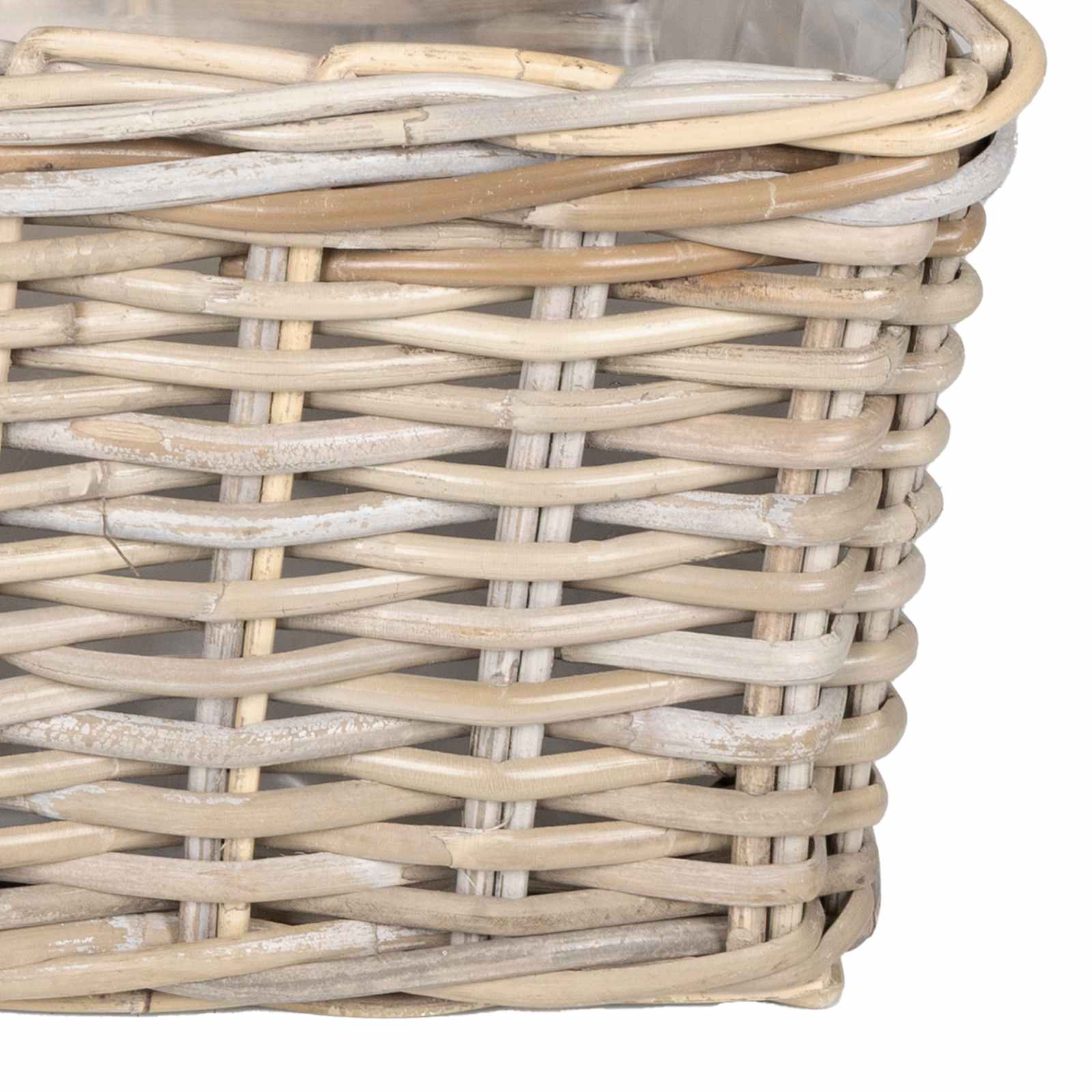 vidaXL Kosz na rośliny 3 szt. Naturalna szarość Rattan Kubu