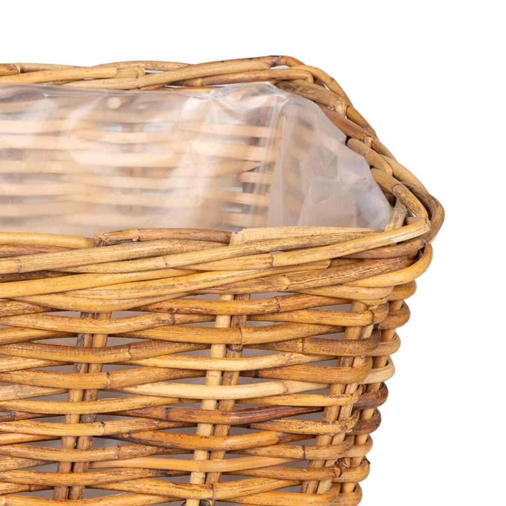 vidaXL Kosz na rośliny 3 szt. Naturalny Brąz Rattan Kubu