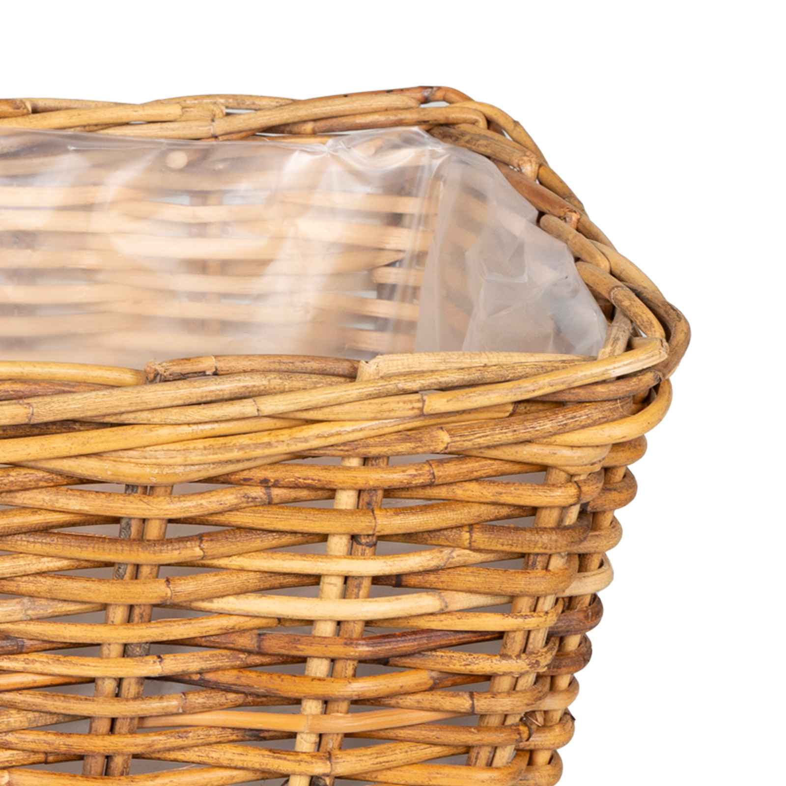 vidaXL Kosz na rośliny 3 szt. Naturalny Brąz Rattan Kubu