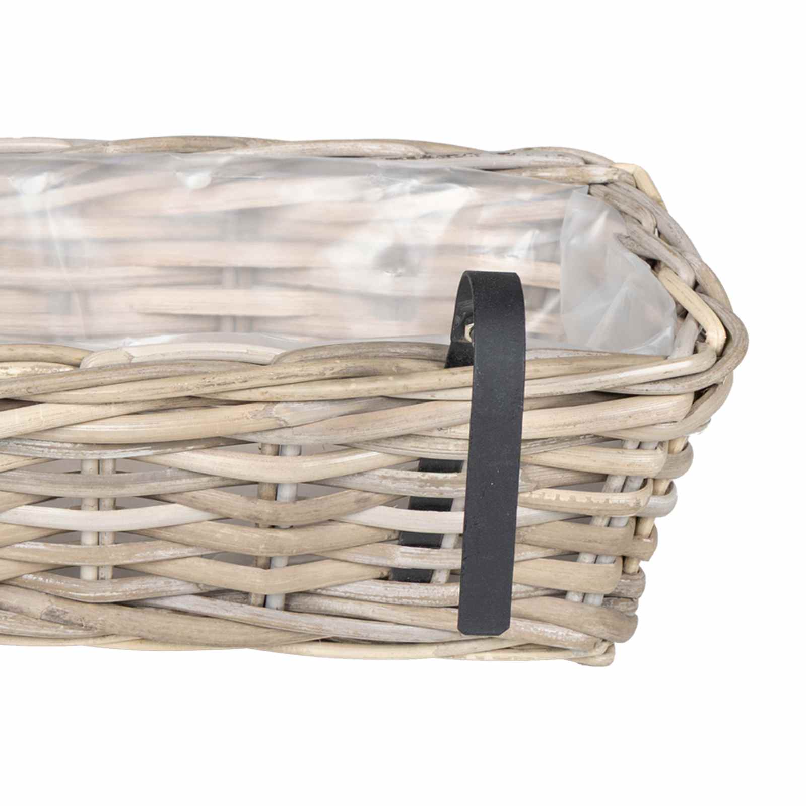vidaXL Hanging Planter Kosz 2 szt. Naturalna szarość 48 x 22 x 15 cm