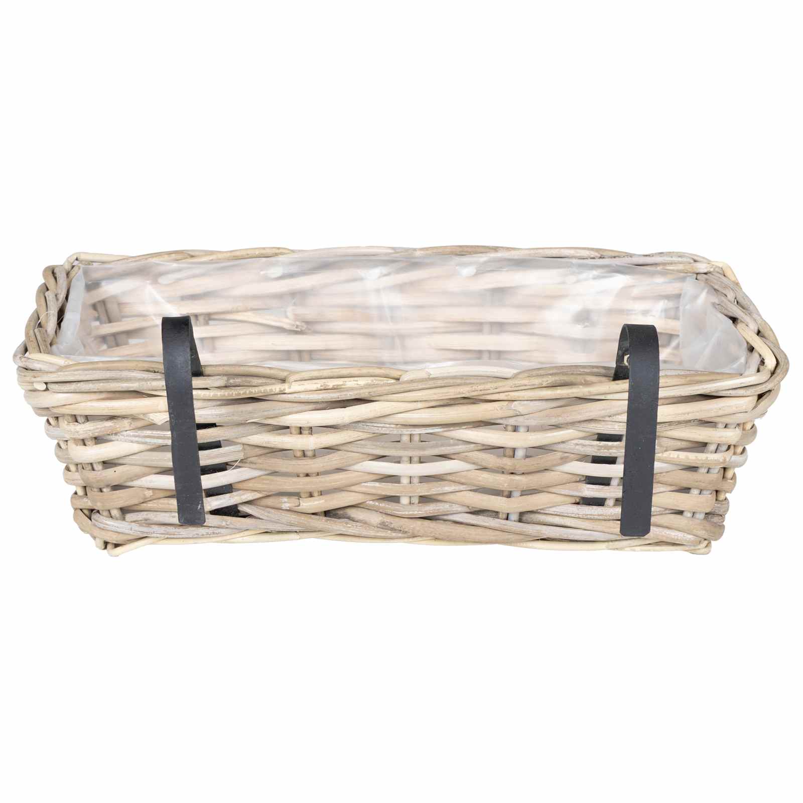 vidaXL Hanging Planter Kosz 2 szt. Naturalna szarość 48 x 22 x 15 cm