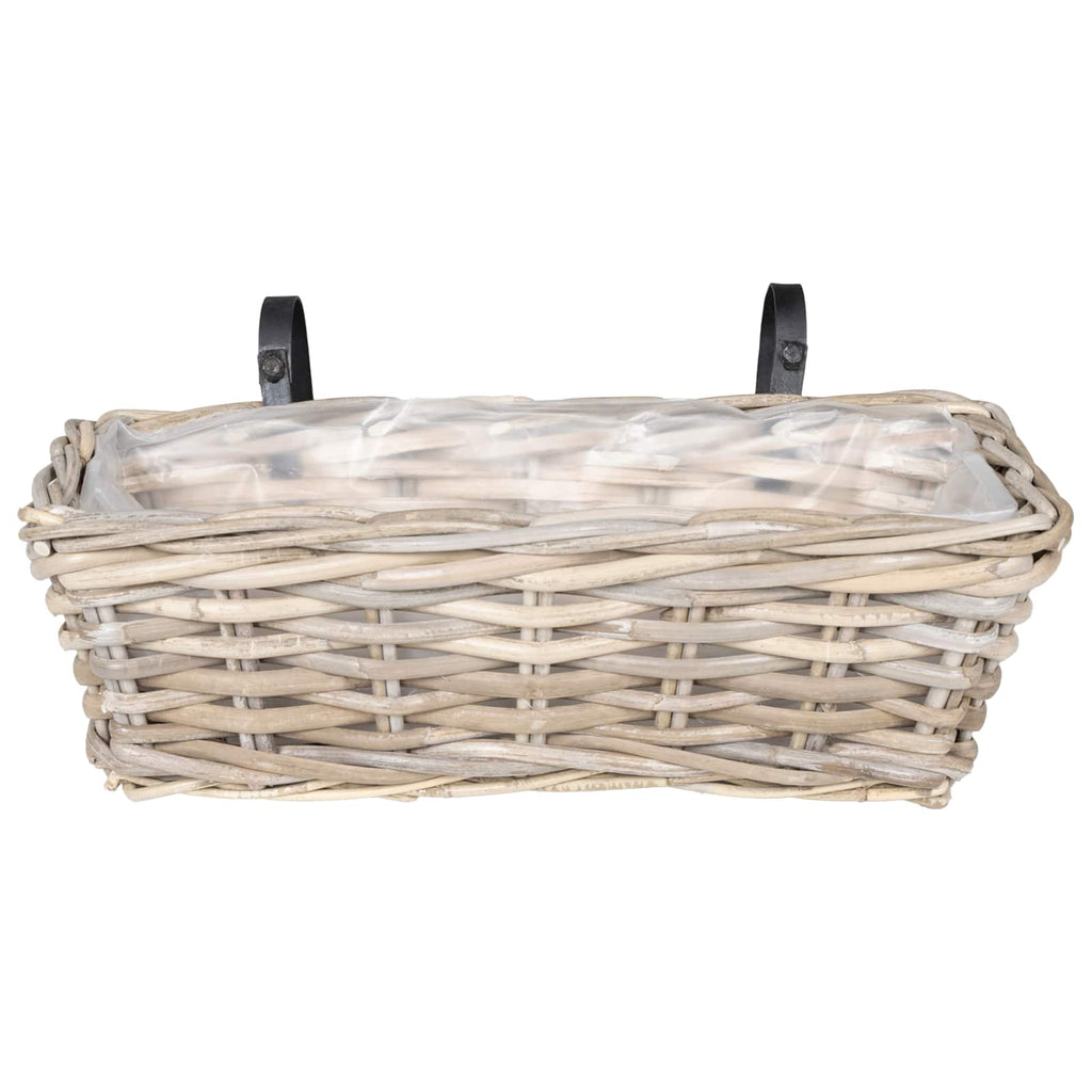 vidaXL Hanging Planter Kosz 2 szt. Naturalna szarość 48 x 22 x 15 cm