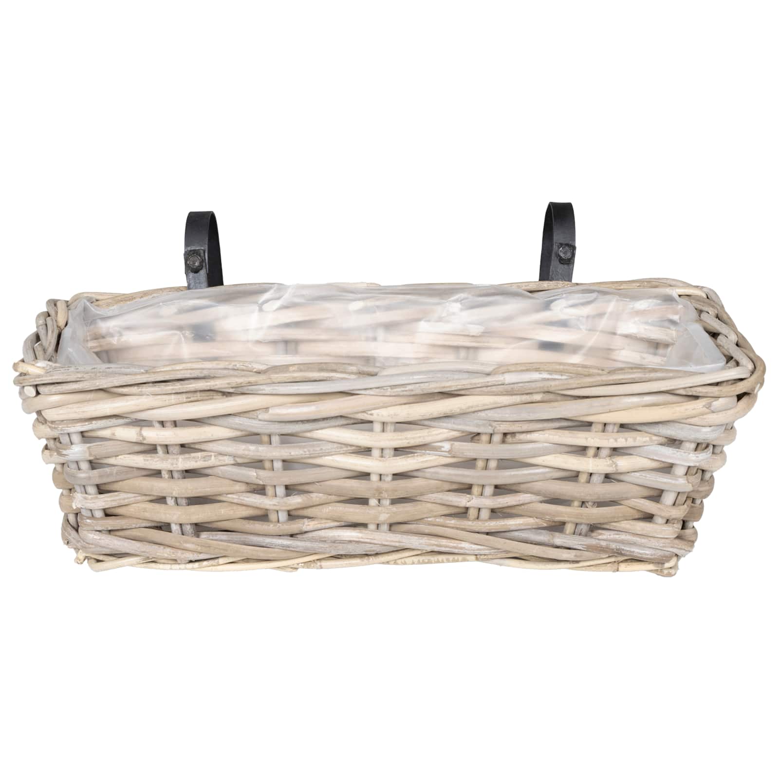 vidaXL Hanging Planter Kosz 2 szt. Naturalna szarość 48 x 22 x 15 cm