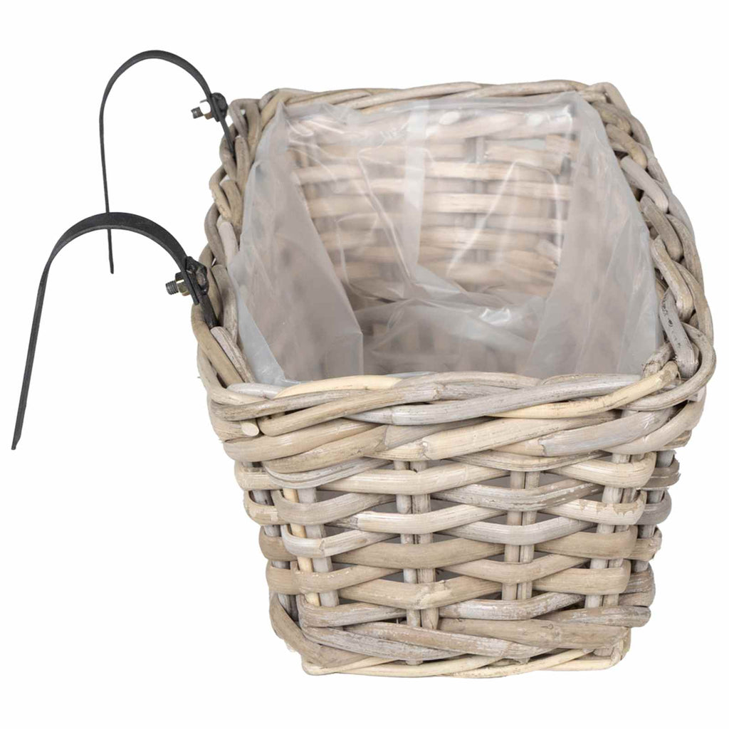 vidaXL Hanging Planter Kosz 2 szt. Naturalna szarość 48 x 22 x 15 cm