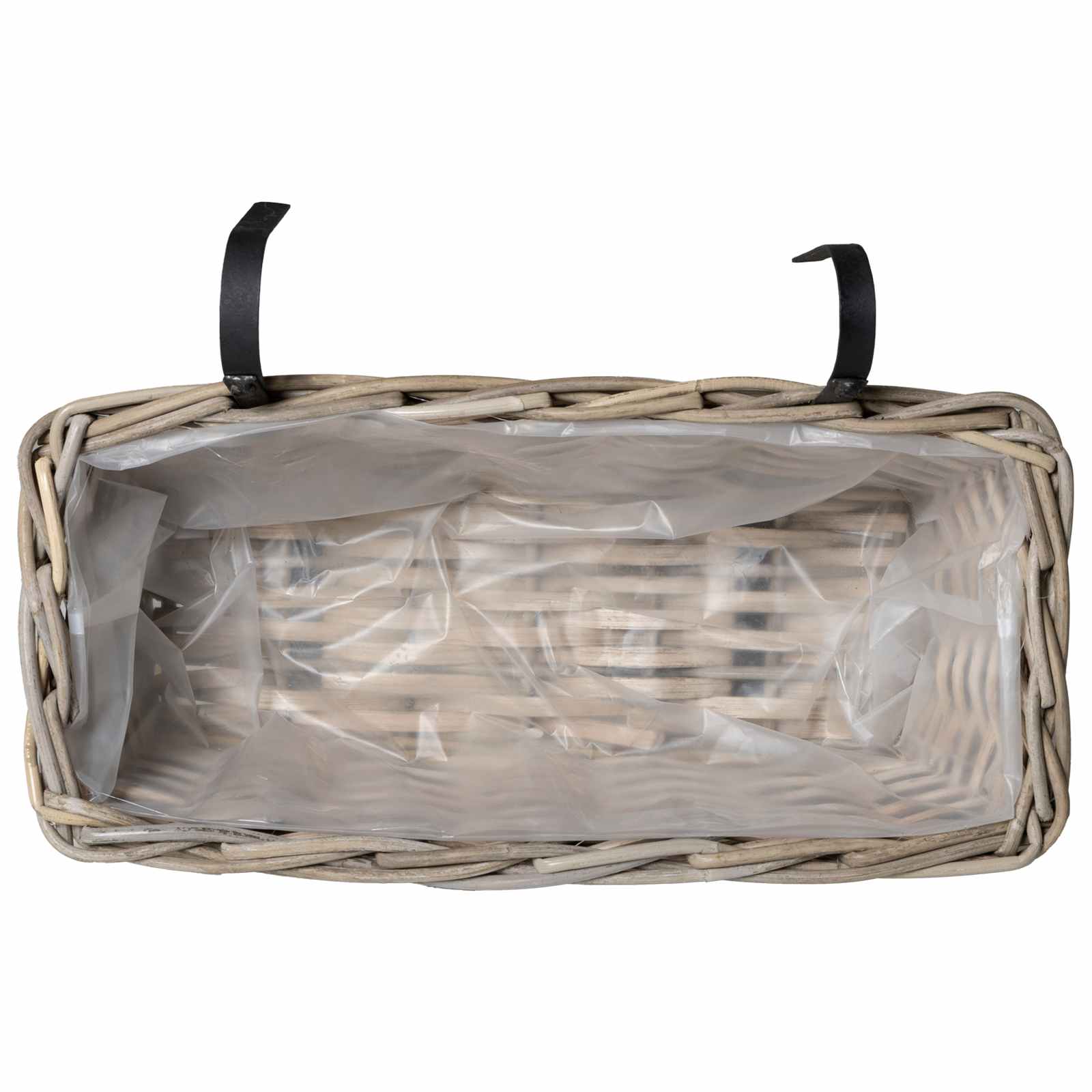 vidaXL Hanging Planter Kosz 2 szt. Naturalna szarość 48 x 22 x 15 cm