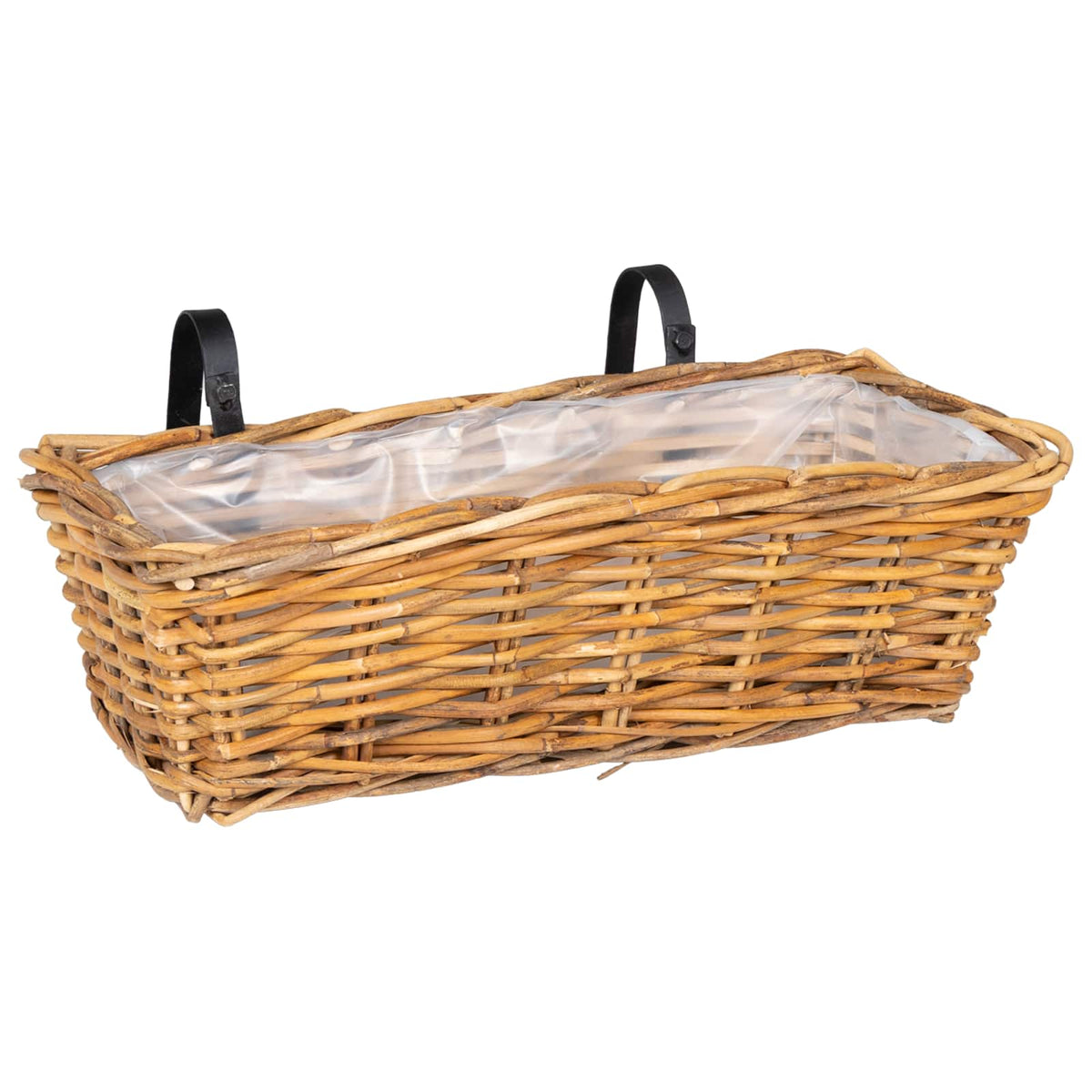 vidaXL Hanging Planter Kosz GENDT 2 szt. Naturalny Brąz Rattan Kubu