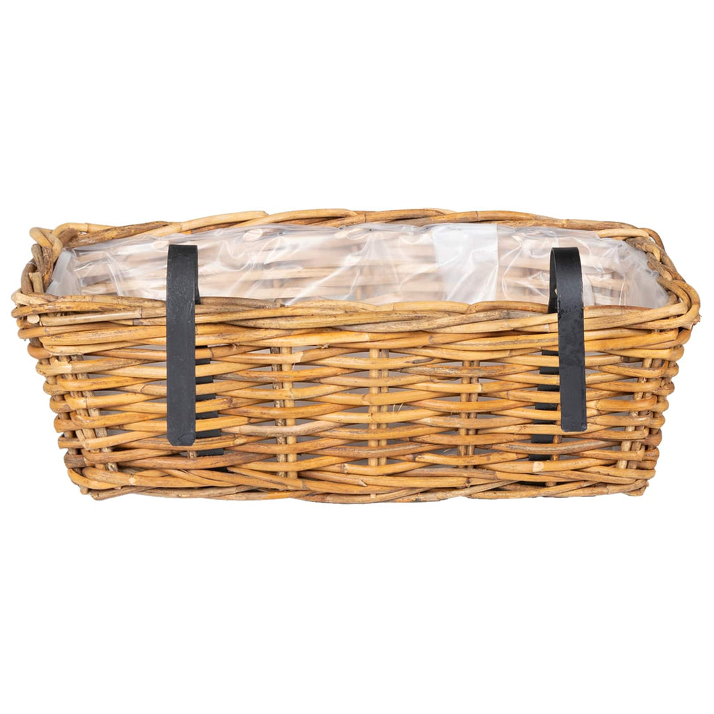 vidaXL Hanging Planter Kosz GENDT 2 szt. Naturalny Brąz Rattan Kubu