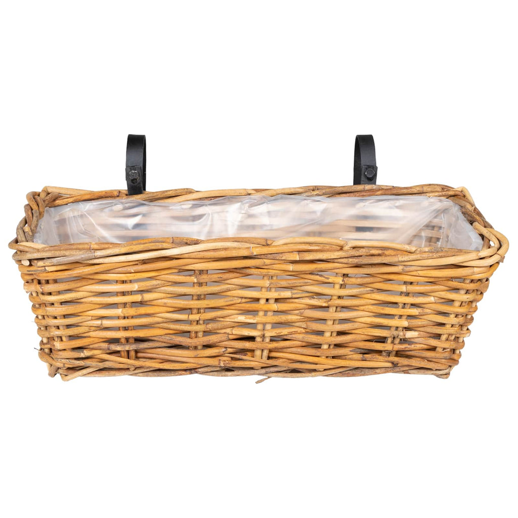 vidaXL Hanging Planter Kosz GENDT 2 szt. Naturalny Brąz Rattan Kubu