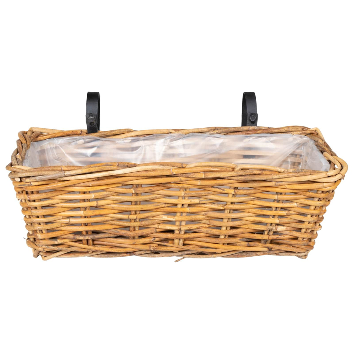 vidaXL Hanging Planter Kosz GENDT 2 szt. Naturalny Brąz Rattan Kubu