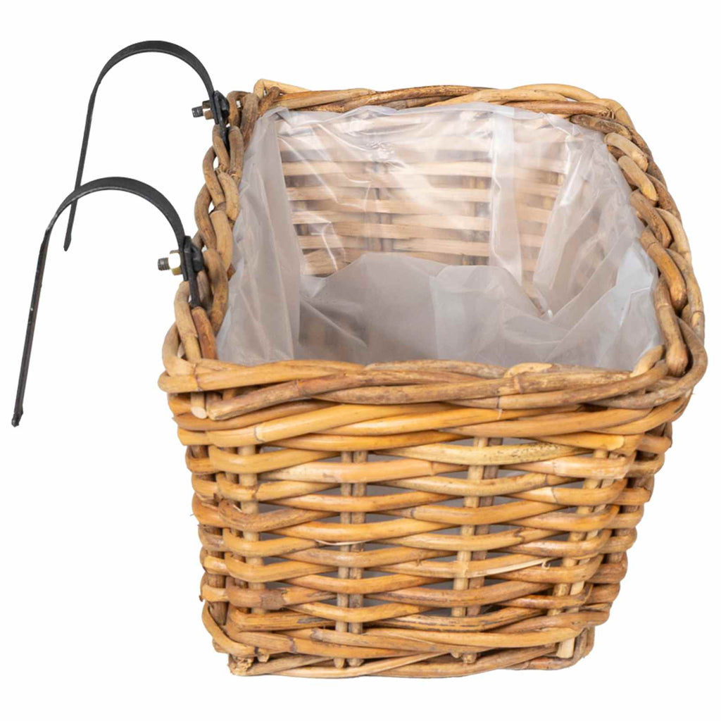 vidaXL Hanging Planter Kosz GENDT 2 szt. Naturalny Brąz Rattan Kubu