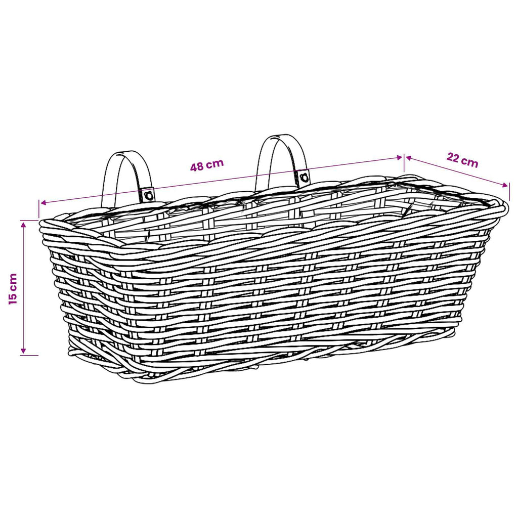 vidaXL Hanging Planter Kosz GENDT 2 szt. Naturalny Brąz Rattan Kubu