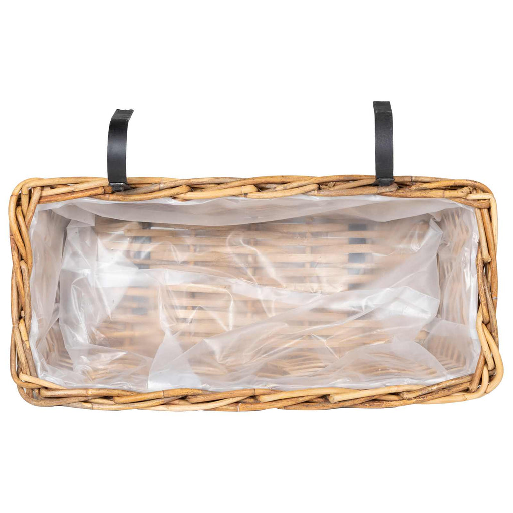 vidaXL Hanging Planter Kosz GENDT 2 szt. Naturalny Brąz Rattan Kubu