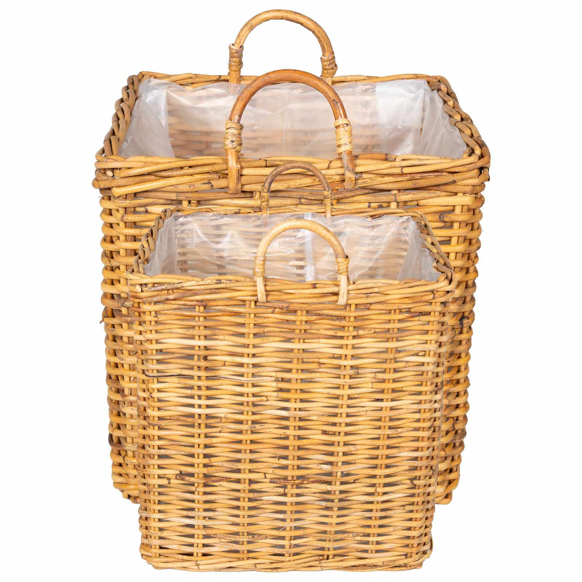 vidaXL Kosz na rośliny GENDT 2 szt. Naturalny Brąz Rattan Kubu