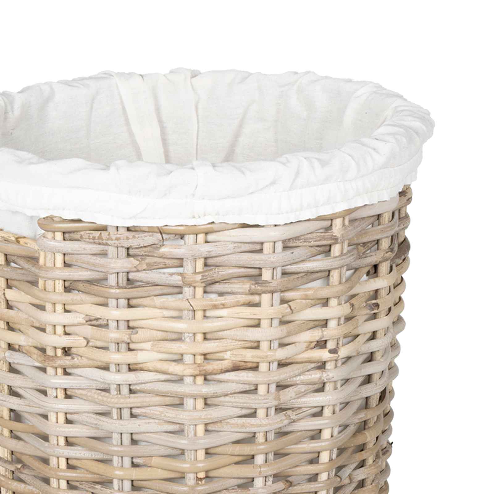 vidaXL Kosz na pranie z pokrywą 2 pcs Naturalna szarość Rattan Kubu