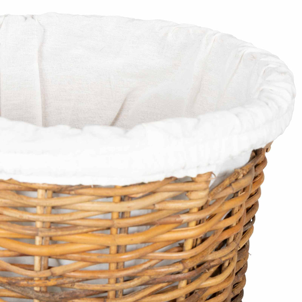 vidaXL Kosz na pranie z pokrywą 2 pcs Naturalny Brąz Rattan Kubu