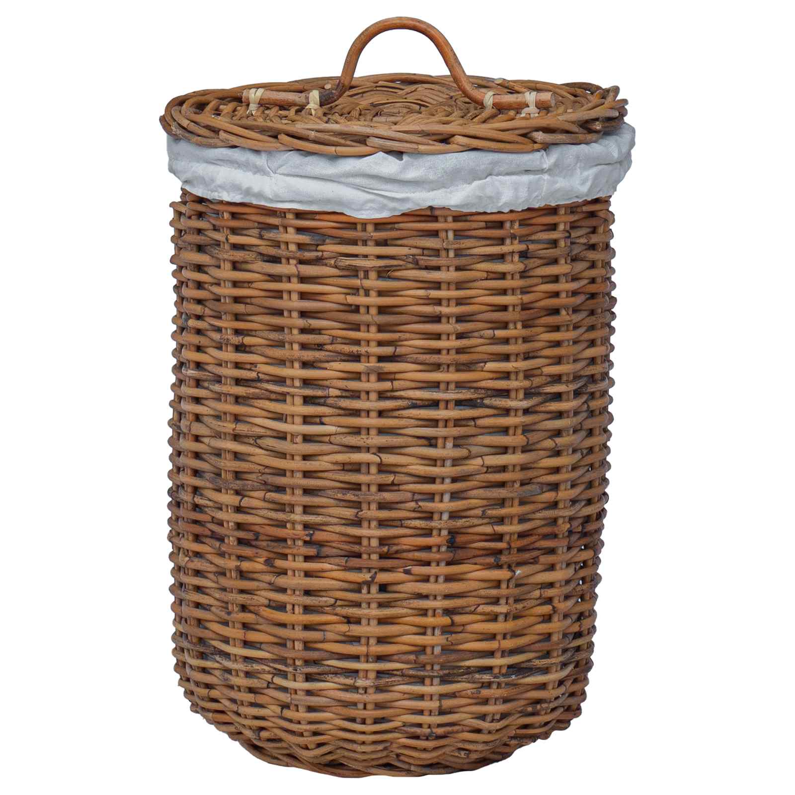vidaXL Kosz na pranie z pokrywą 2 pcs Naturalny Brąz Rattan Kubu