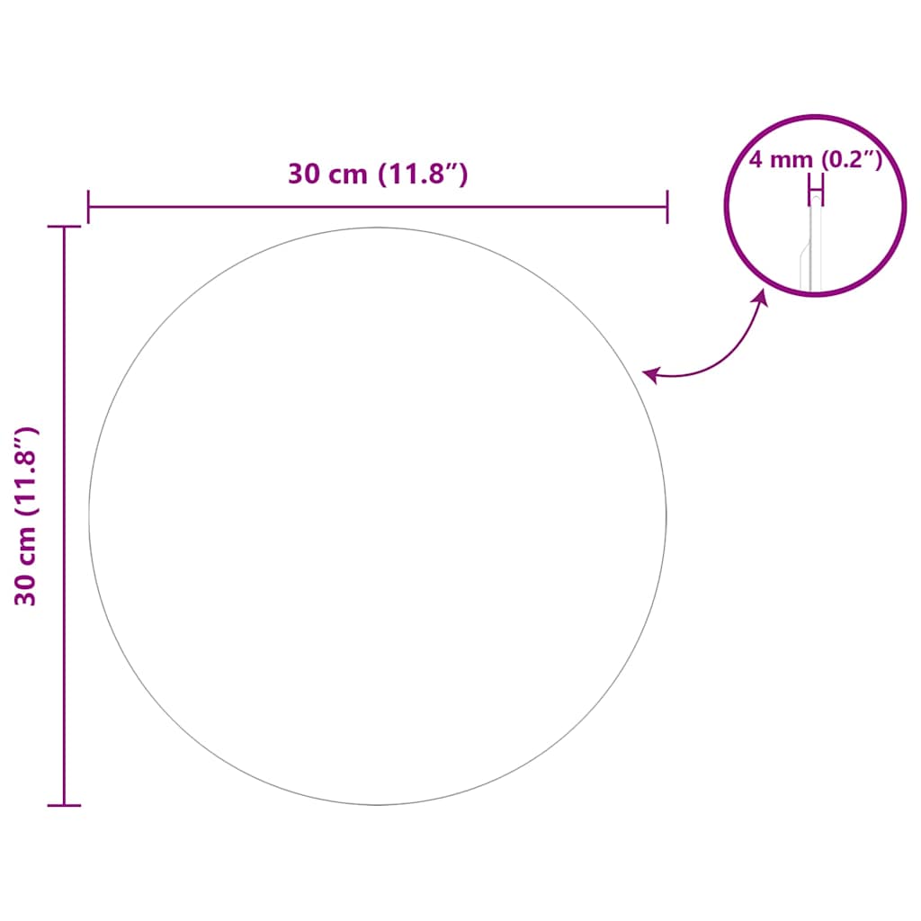 vidaXL Lustro ścienne Okrągły Ø 30 cm szkło hartowane