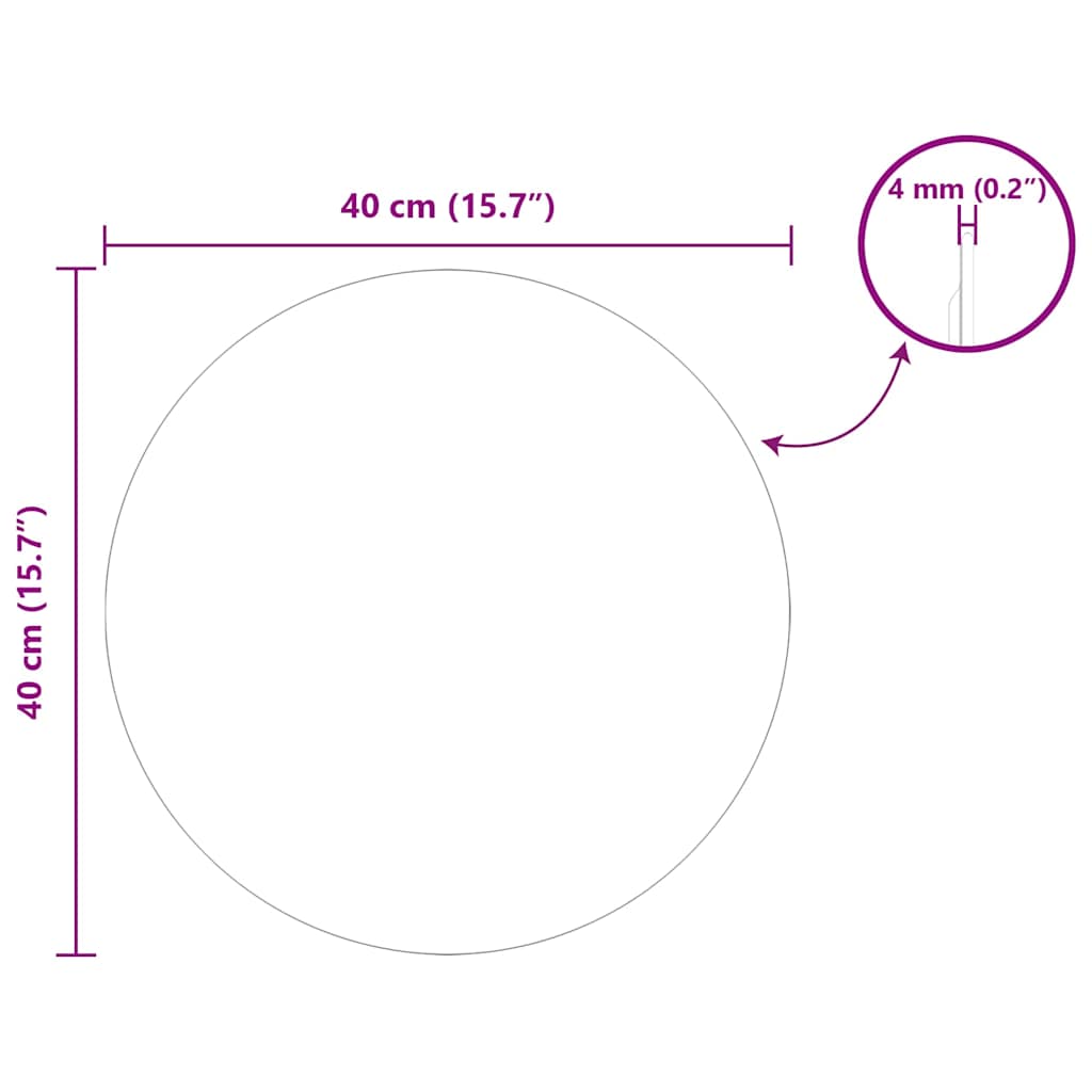 vidaXL Lustro ścienne Okrągły Ø 40 cm szkło hartowane
