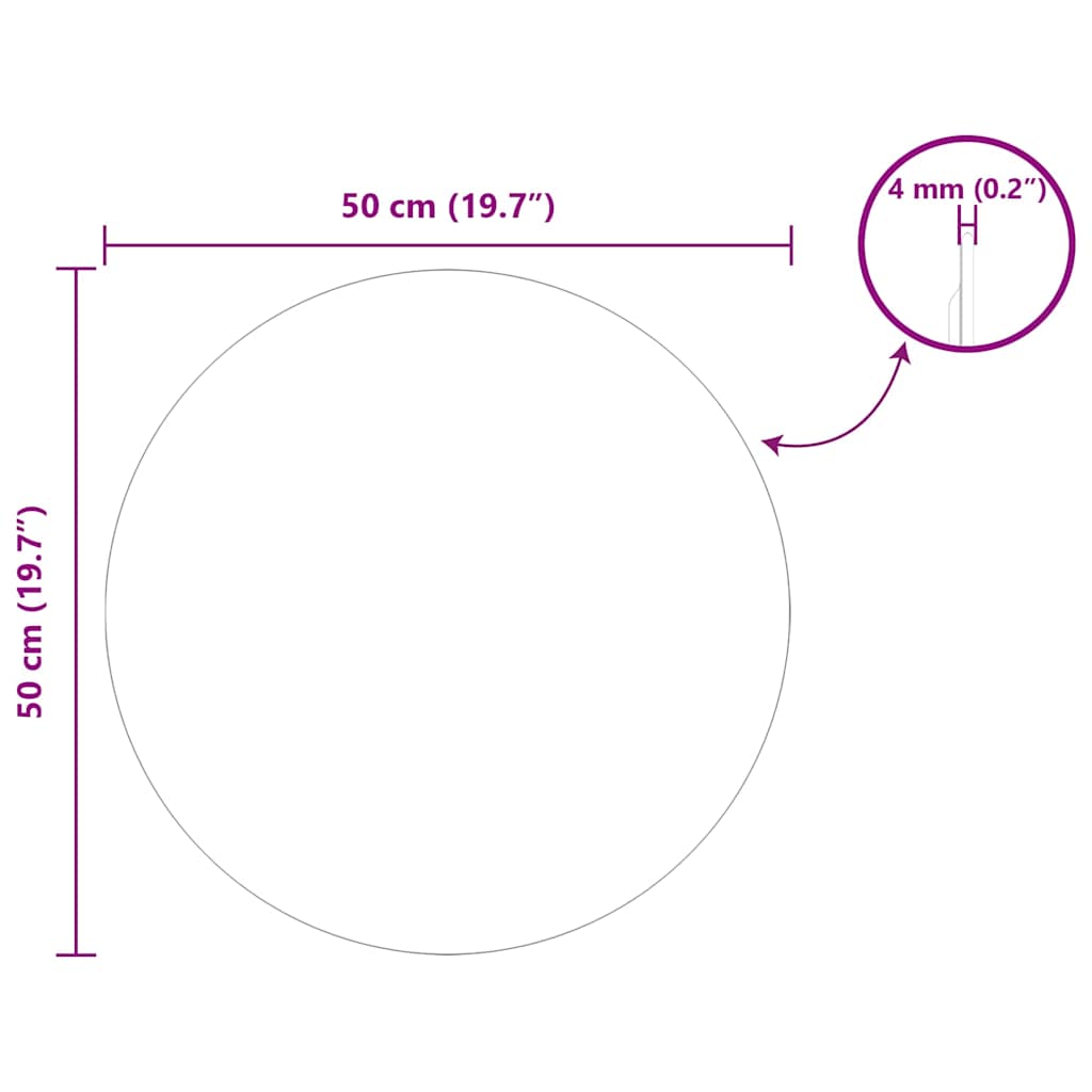 vidaXL Lustro ścienne Okrągły Ø 50 cm szkło hartowane
