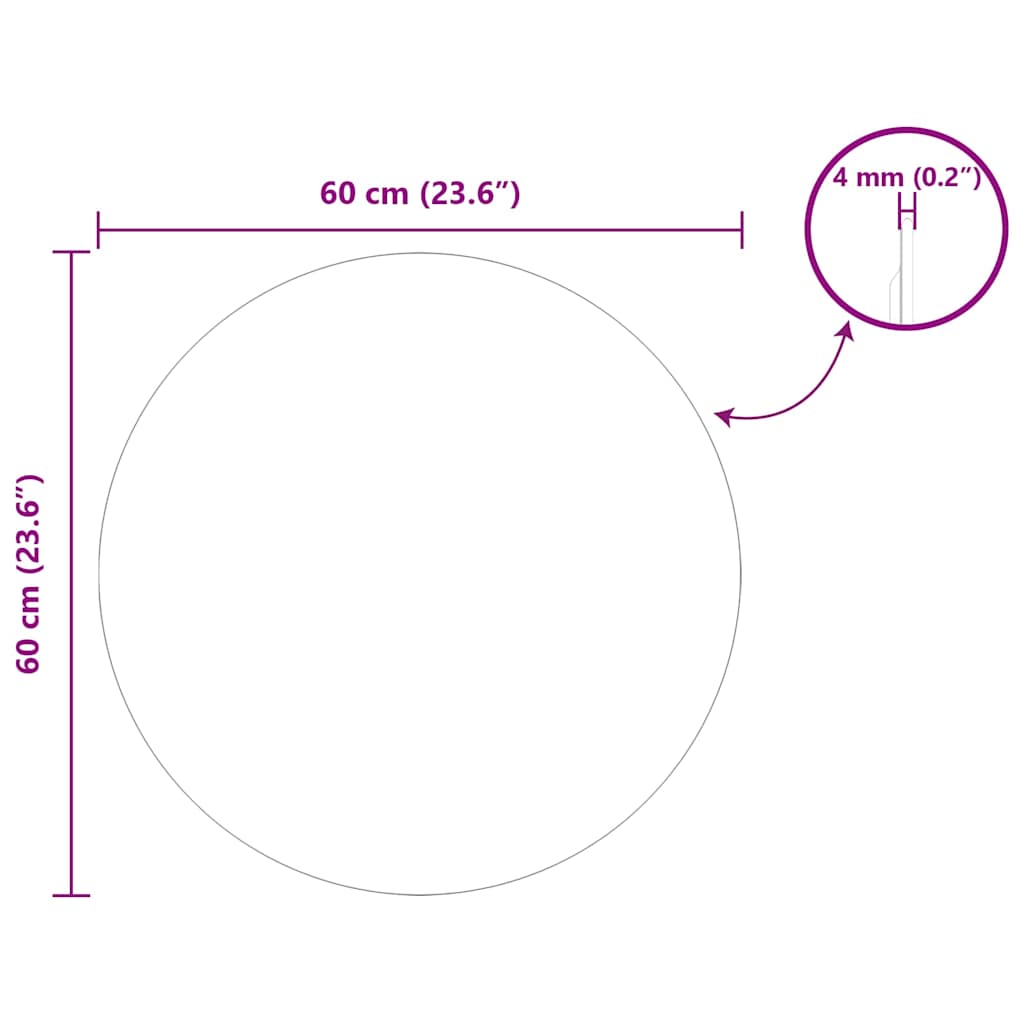 vidaXL Lustro ścienne Okrągły Ø 60 cm szkło hartowane